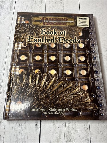 Dungeons and Dragons D&D Book of Exalted Deeds Hardcover 1st Printing 2003 D20