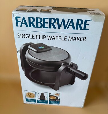 Farberware WM4100R Red Single Flip Belgian Waffle Maker Non-Stick New in Box