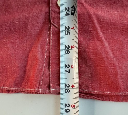 Bonobos Chambray Shirt Medium Mens Red Long Sleeve Button Up Pockets Cotton A140 - Picture 8 of 8