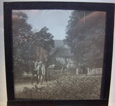 Magic Lantern Slide   - Agricultural Working Horses - Internal scratch to plate