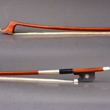 5Star Master Pernambuco Cello 4/4 Bow Ebony Parisan eye Frog Carved Silver Parts