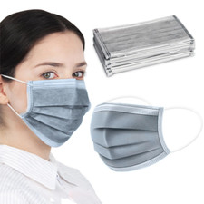 Disposable Face Mask Protective GREY BLACK BLUE 4 Layer Anti Bacterial Filter