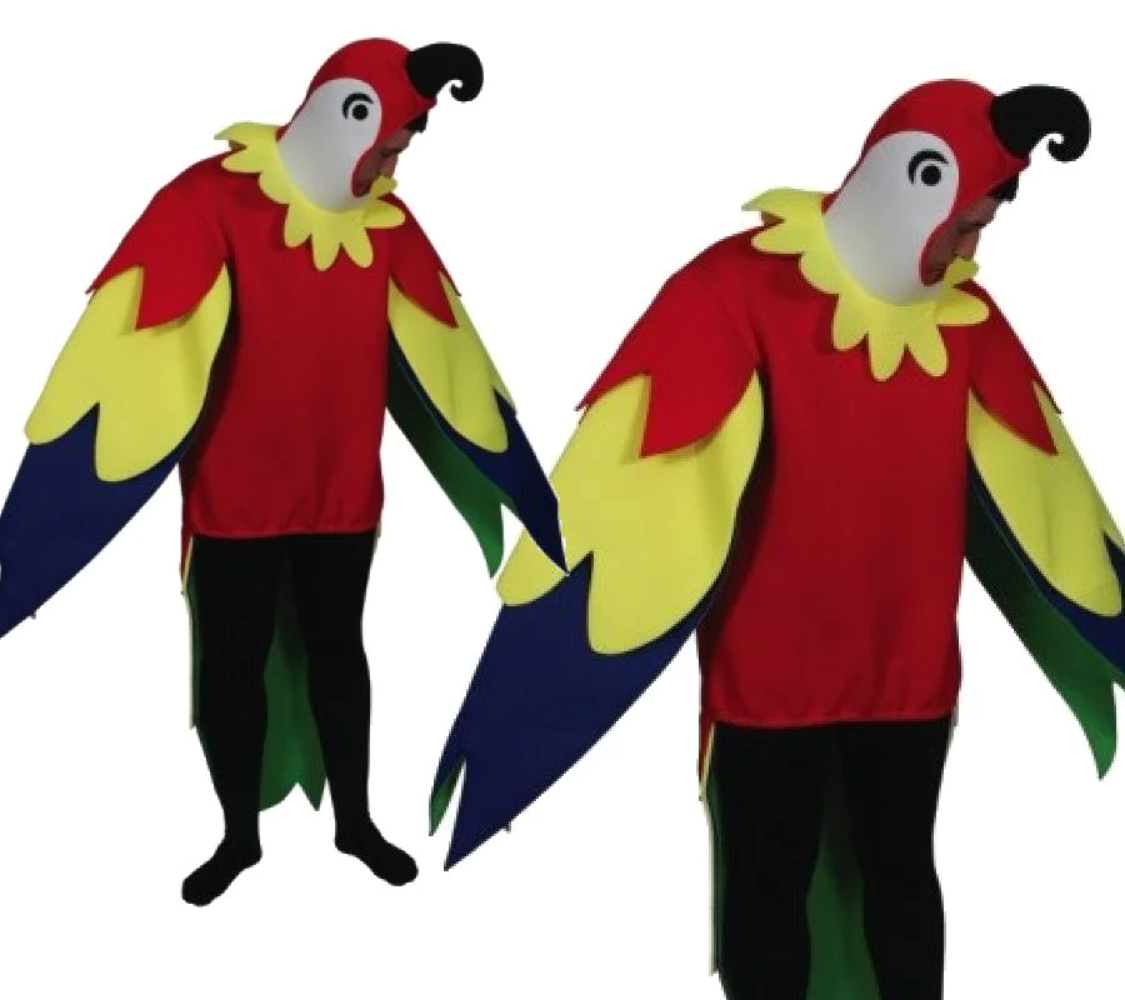 Vestito Completo Vestito Carnevale Pappagallo Vestito Pappagallo