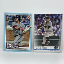 2 - 2019 Topps Vintage Stock #482 Starlin Castro #/99 + Bowman /499 Nats Marlins