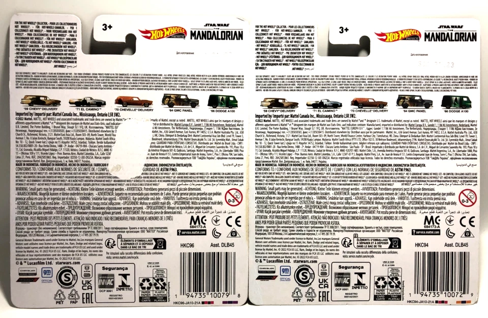 Hot Wheels Star Wars MANDALORIAN, Set of 2 Cars, NEW CIB, 59 Chevy and 64 GMC - Image 4 of 4