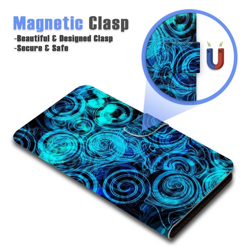 ( For Samsung S21 FE ) Wallet Case Cover AJ24319 Blue Abstract - Photo 4 sur 7