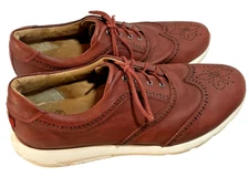 MARC JOSEPH Men's Red Grain Leather Light Weight Oxford Wingtip Sneakers SZ 12
