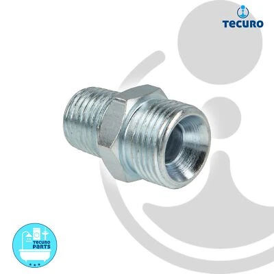 tecuro Einschraubnippel NPT 1/4 Zoll AG x R 3/8 Zoll AK mit Innenkonus, Stahl