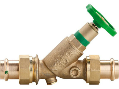 SCHLÖSSER KFR-Ventil mit Prüfschraube mit Pressverschraubung-Viega DN 15/12mm ni