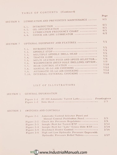 Pratt Whitney PJ200 Automatic Lathe instruction Manual 1966 - Picture 4 of 7