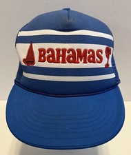 Bahamas VTG SnapBack Trucker Hat Blue Red White Foam Mesh Back