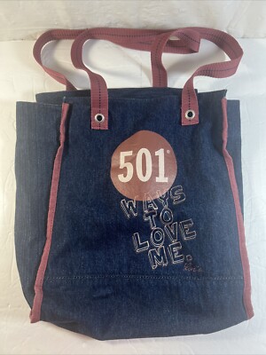Levi's Denim Hand Shoulder Bag Purse ''501 Ways to love me'' 