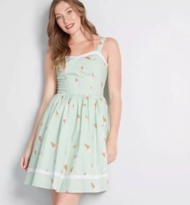 cream fit and flare dress