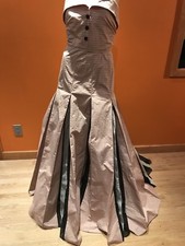 NWT $5,990 Carolina Herrera Pannel Silk Crêpe Gown 8