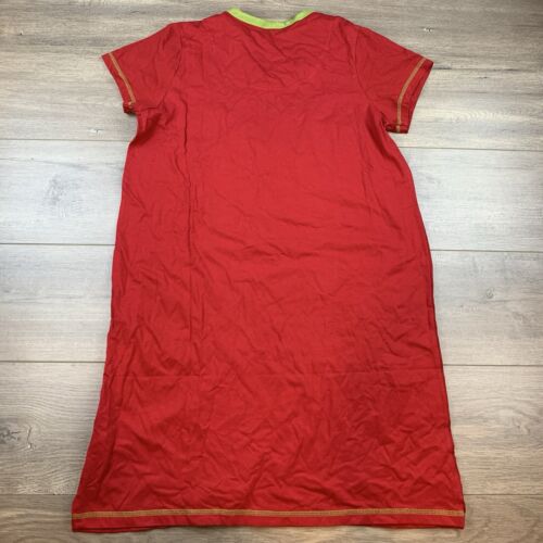 NWT Lazy One Moosletoe V-Neck Nightshirt Women’s S/M Red Christmas Holiday PJs - Picture 2 of 12