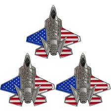3pc F-35 Fighter Jet Model 7cm Die-cast Patriotic Military Aircraft Collectible