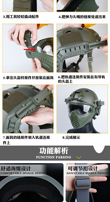 ANSNOW Tactical Airsoft Mask, Full Face Masks, Skull Skeleton With Goggles, Impact Resistant, Army Fans Accessories, Hunting Paintball Masks For Motorcycle, Cycling, Hiking, Military Mask/Black/E