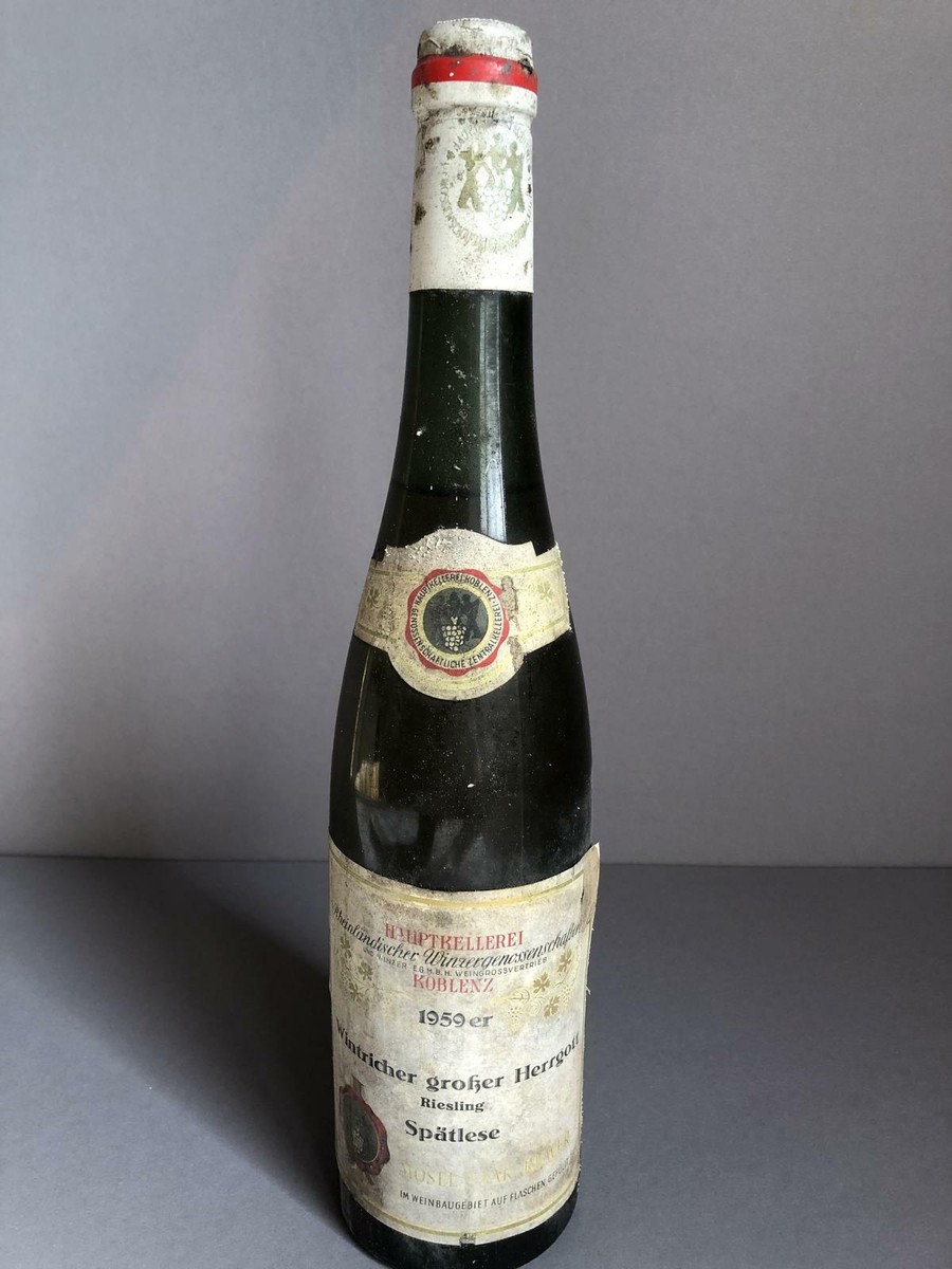 Wein 1959 Mosel Wintricher großer Herrgott Riesling Spätlese