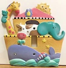 Kidsline Serendipity Noah's Ark Switch Plate Cover Nursery Animals Kids Room