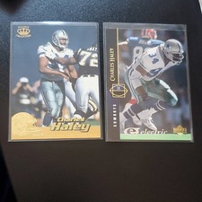 Charles Haley Dallas Cowboys NFL Pacific & Upper Deck Electric silver 2 Card Lot