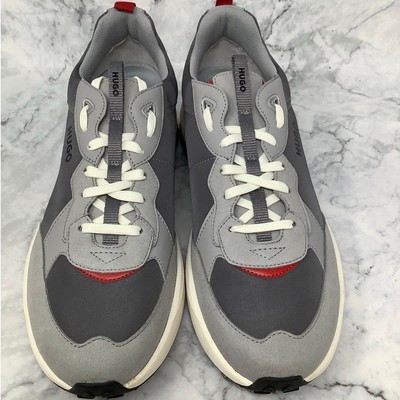 Hugo Boss Mens 11 Open Gray Kane Runner Trainers Sneaker  display picture 3