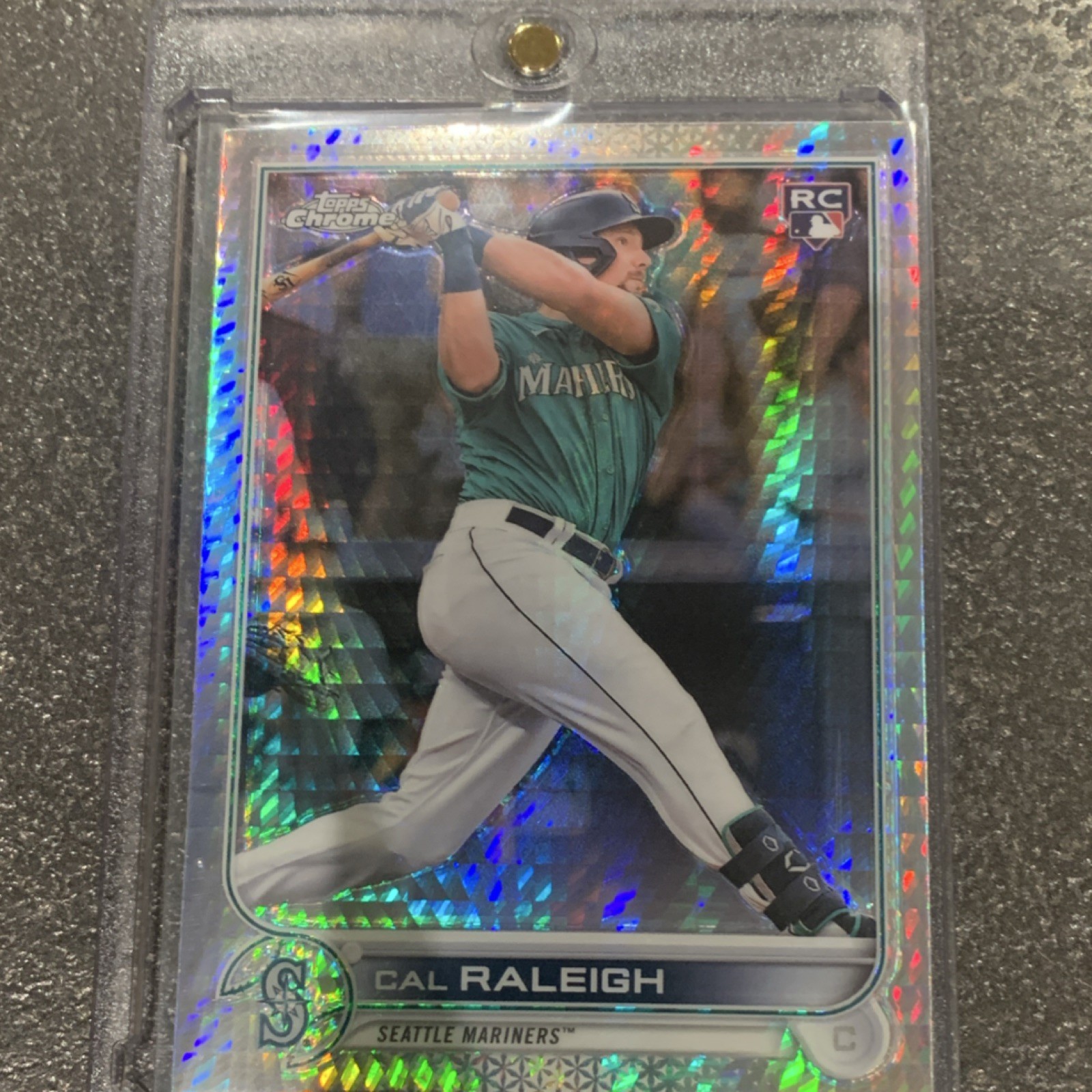 2022 Topps Chrome Sonic Cal Raleigh #149 Prism Refractor RC Seattle Mariners