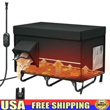 Heated Outdoor Cat House Weatherproof MultiAnimal Shelter Easy Setup Secure Exit