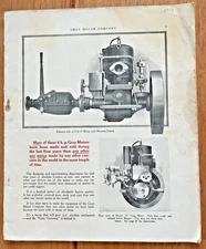 Gray Motor Company 1910 Boat Engine Catalog w/prices Model S 3,4,6,10,12 & 20 HP