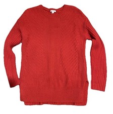 Gap Women s Sweater Sz Small, Ribbed Knit Crewneck W/Side Slits -Great Cond