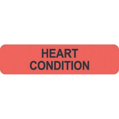 Chart Labels, HEART CONDITION - Fl Red, 1-1/4'' X 5/16'' (Roll of 500)