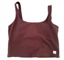 Vuori Women's Daily Crop Tank Top in Burgundy Size Medium