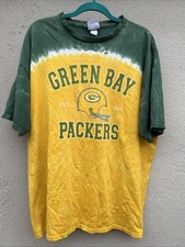 Vintage Green Bay Packers Liquid Blue Tie Dye Shirt XL Damaged