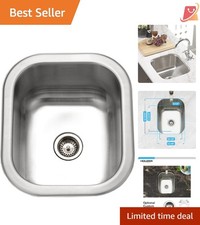 Stainless Steel Kitchen Sink 10 Inch Undermount Small Prep Bar Smooth Finish