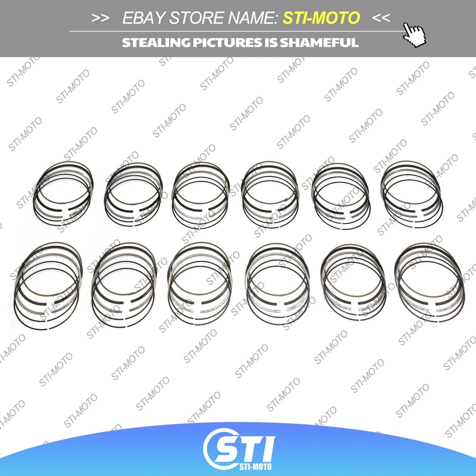 12X Anéis de Pistão Φ82.6mm Conjunto STD Para Mercedes-Benz G65 S65 AMG M275 W221 6.0 V12 - Imagem 3 de 4