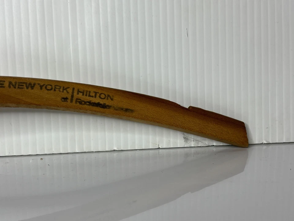 Vintage 30s New York Hilton at Rockefeller Center Wooden Clothes Clothing Hanger - Image 3 of 4