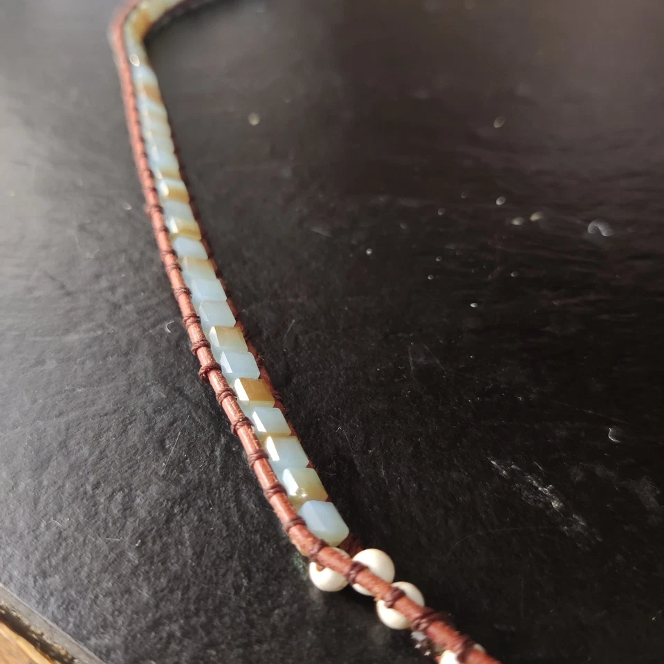 Boho Waist Beads Blue Petrified Wood, adjustable - Image 2 of 4