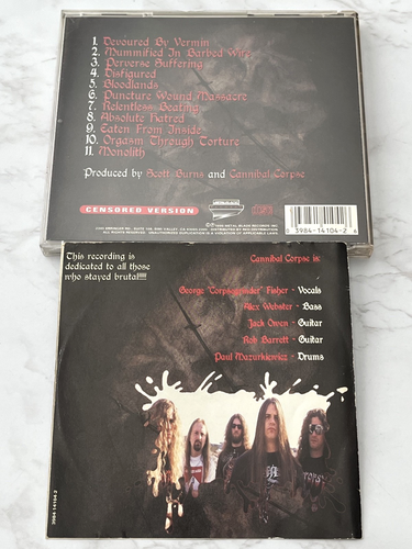 Cannibal Corpse Vile CD ORIGINAL 1996 Metal Blade 3984-14104-2 Morbid Angel RARE - Picture 4 of 4