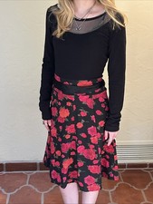 Effie's Heart Rose Fit Flare Dress Sz S retro pin-up