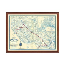 Old Map of Santa Cruz County, CA 1916 - Vintage California A