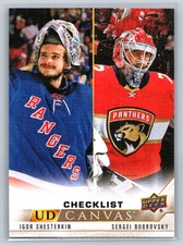 2022-23 Upper Deck #C210 Igor Shesterkin/Sergei Bobrovsky UD Canvas Checklist