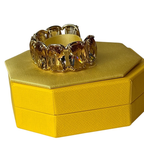 Brazalete Swarovski Harmonia cristales flotantes de gran tamaño, tono dorado L - Imagen 7 de 9