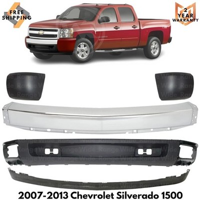 Front Bumper Chrome & Lower Valance Kit For 2007-2013 Chevrolet Silverado 1500