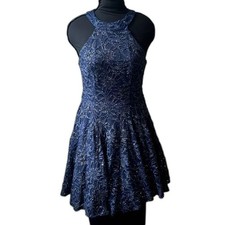 B darlin Dress Jrs 9/10 navy sparkling fit flare halter homecoming prom dance