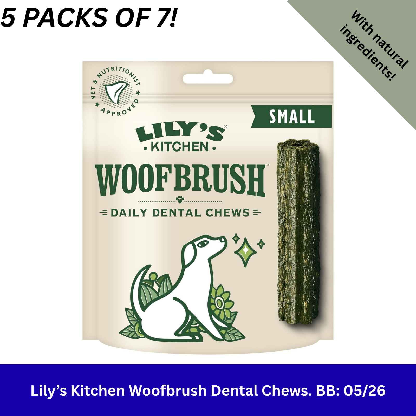 Lily's Kitchen Woofbrush Dental Chews For Small Dogs - Plaque Removal - Daily Dental Care - 7x22g - Image 3