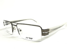 J.F. Rey Eyeglasses Frames JF2393 1111 Glossy Gray Crystal Silver 54.5-19-128