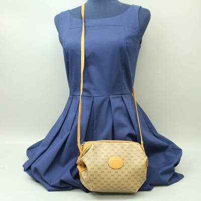 Gucci Vintage 80s-90s GG Pattern PVC Canvas Leather Rare Crossbody