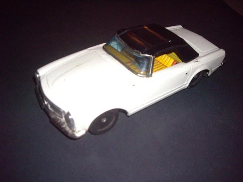 Vintage Bandai Japan Tin Mercedes 250 SL Convertible Friction Car. "Ragtop"