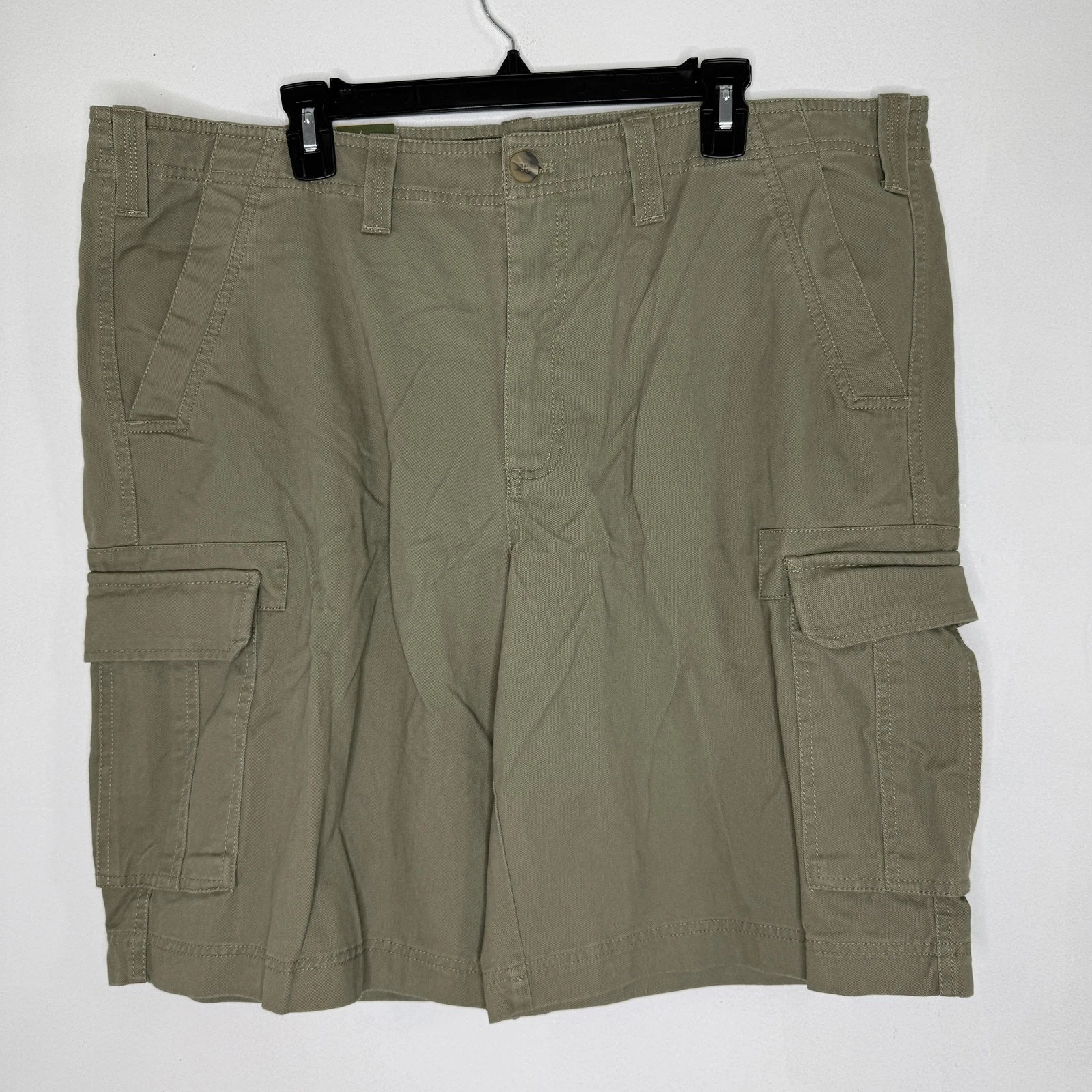 Eddie Bauer Cargo Shorts Mens 40 Green Chino Cotton Canvas Summer Outdoor 11"