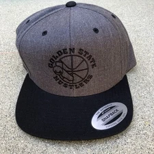 YUPOONG Golden State Hustlers Snapback Hat Men's Grey Adjustable Wool Blend Cap