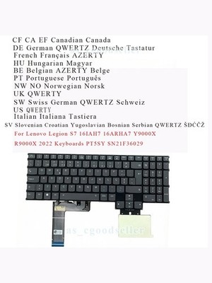 New for  Lenovo Legion S7 16IAH7 16ARHA7 Y9000X R9000X 2022 Keyboard RGB BACKLIT
